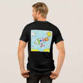 Farbenfrohe Rocket Doodle Spaß Weltraumkunst Tri-Blend Shirt (Rückseite voll)