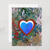 Farbenfrohe Romantik Herz Feiertagskarte (Vorne/Hinten)