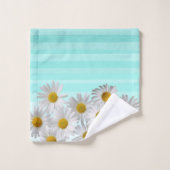 Farbenfrohe, romantische, Aquarellfarben Streifen, Badhandtuch Set (Waschlappen)