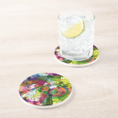 Farbenfrohe Romantische BlumenCollage Untersetzer (Seite)