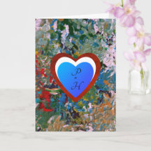 Farbenfrohe Romantische Herzen Valentine Grußkarte