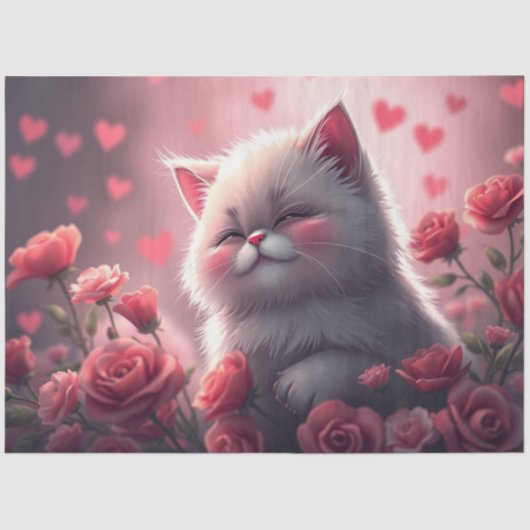 Farbenfrohe romantische Katzen - Tissue Paper Seidenpapier (Vorderseite)