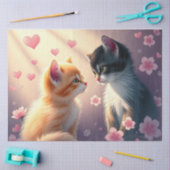 Farbenfrohe romantische Katzen - Tissue Paper Seidenpapier (Basteln)