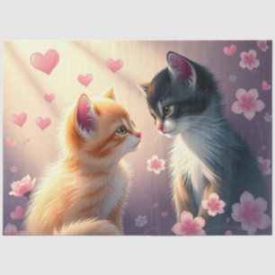 Farbenfrohe romantische Katzen - Tissue Paper Seidenpapier