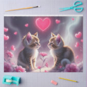 Farbenfrohe romantische Katzen - Tissue Paper Seidenpapier (Basteln)