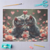 Farbenfrohe romantische Katzen - Tissue Paper Seidenpapier (Basteln)