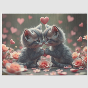 Farbenfrohe romantische Katzen - Tissue Paper Seidenpapier