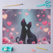 Farbenfrohe romantische Katzen - Tissue Paper Seidenpapier (Basteln)