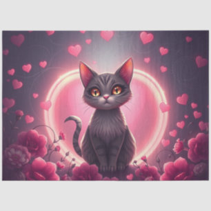Farbenfrohe romantische Katzen - Tissue Paper Seidenpapier