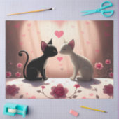 Farbenfrohe romantische Katzen - Tissue Paper Seidenpapier (Basteln)