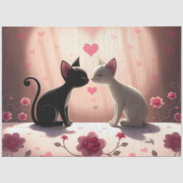 Farbenfrohe romantische Katzen - Tissue Paper Seidenpapier