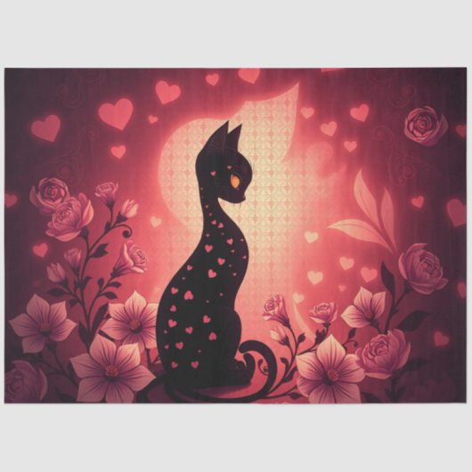 Farbenfrohe romantische Katzen - Tissue Paper Seidenpapier (Vorderseite)