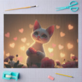 Farbenfrohe romantische Katzen - Tissue Paper Seidenpapier (Basteln)