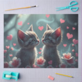 Farbenfrohe romantische Katzen - Tissue Paper Seidenpapier (Basteln)