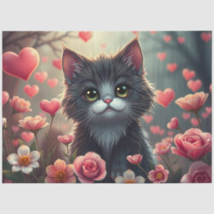 Farbenfrohe romantische Katzen - Tissue Paper Seidenpapier