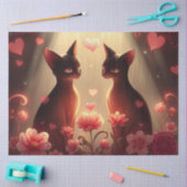 Farbenfrohe romantische Katzen - Tissue Paper Seidenpapier (Basteln)