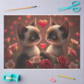 Farbenfrohe romantische Katzen - Tissue Paper Seidenpapier (Basteln)