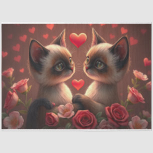Farbenfrohe romantische Katzen - Tissue Paper Seidenpapier