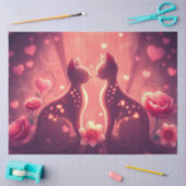 Farbenfrohe romantische Katzen - Tissue Paper Seidenpapier (Basteln)