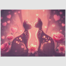 Farbenfrohe romantische Katzen - Tissue Paper Seidenpapier