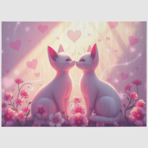 Farbenfrohe romantische Katzen - Tissue Paper Seidenpapier