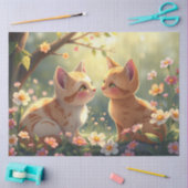 Farbenfrohe romantische Katzen - Tissue Paper Seidenpapier (Basteln)