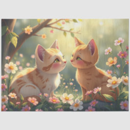 Farbenfrohe romantische Katzen - Tissue Paper Seidenpapier