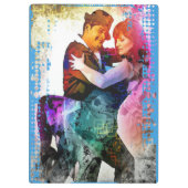 Farbenfrohe romantische Tango Tänzer in Liebe Klemmbrett (Rückseite)