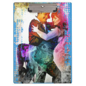 Farbenfrohe romantische Tango Tänzer in Liebe Klemmbrett (Vorderseite)