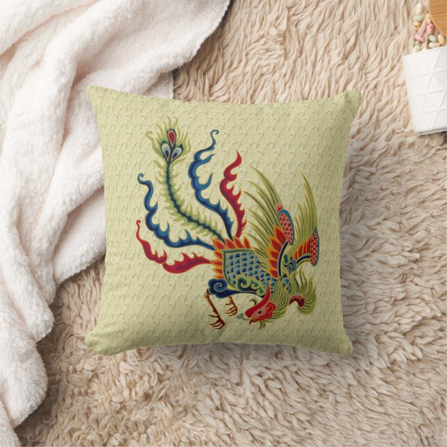 Farbenfrohe Rooster Art Kissen (Decke)