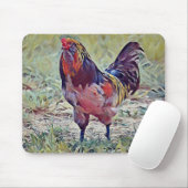 Farbenfrohe Rooster Art Mouse Pad Mousepad (Mit Mouse)