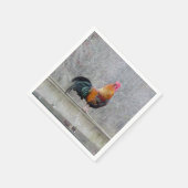 Farbenfrohe Rooster auf Papier Napkins Serviette (Ecke)