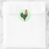 Farbenfrohe Rooster-Aufkleber Runder Aufkleber (Tasche)