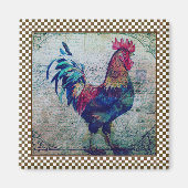 Farbenfrohe Rooster Country Ephemere Magnet (Vorne)