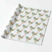 Farbenfrohe Rooster Geschenkpapier (Ungerollt)