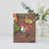 Farbenfrohe Rooster im Garten Postkarte (Stehend Vorderseite)
