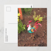 Farbenfrohe Rooster im Garten Postkarte (Vorne/Hinten)