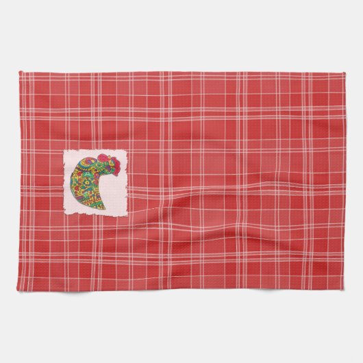 Farbenfrohe Rooster Küchentücher (Horizontal)