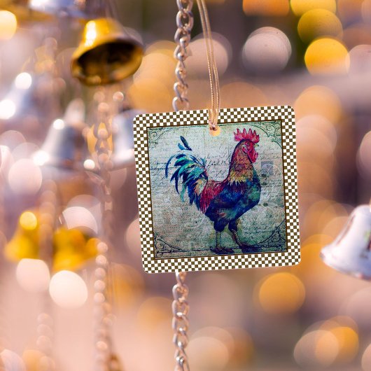 Farbenfrohe Rooster Landhaus Ephemere Keramikornament