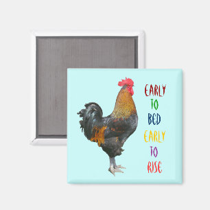 Farbenfrohe Rooster Magnet