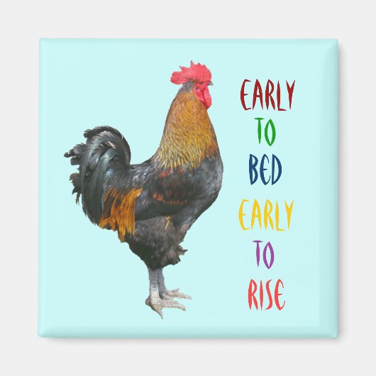 Farbenfrohe Rooster Magnet (Vorne)