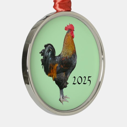 Farbenfrohe Rooster-Ornament Ornament Aus Metall (Rechts)