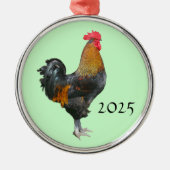 Farbenfrohe Rooster-Ornament Ornament Aus Metall (Vorne)