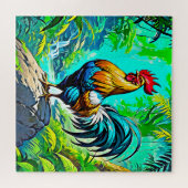 Farbenfrohe Rooster Puzzle (Horizontal)