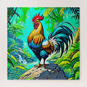 Farbenfrohe Rooster Puzzle