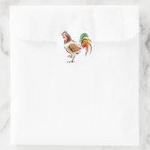 Farbenfrohe Rooster Runder Aufkleber (Tasche)