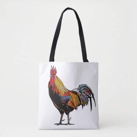 Farbenfrohe Rooster Tasche (Vorderseite)