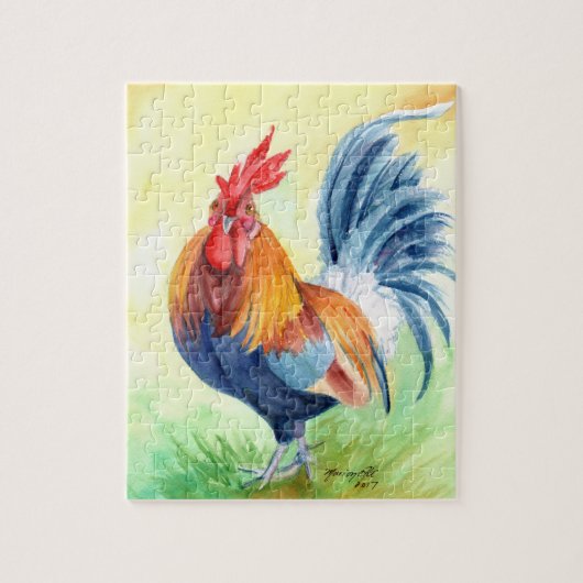 Farbenfrohe Rooster von Kauai Puzzle (Vertikal)