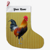 Farbenfrohe Rooster Weihnachts-Strumpf Großer Weihnachtsstrumpf (Vorderseite)