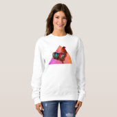 Farbenfrohe Roosterfotografie Print Sweatshirt (Vorne ganz)